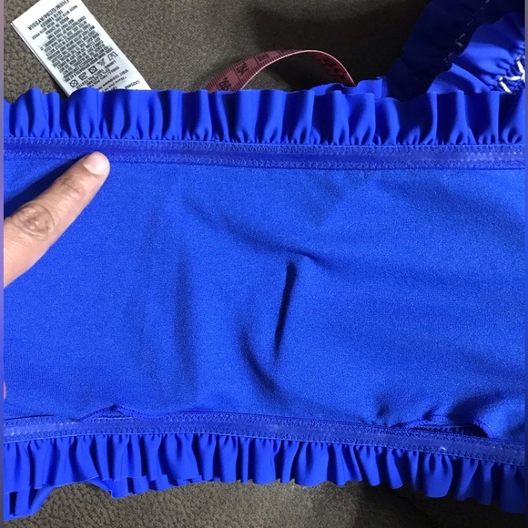 Ted Baker Smocked Bardot Bikini Top In Bright Blue size 1 - Picture 5 of 7